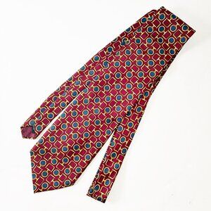 CHRISTIAN DIOR Monsieur 100% Imported Silk - Maroon, Gold & Green - Elegant!